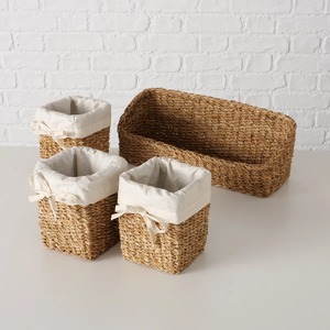 Ensemble de 4 paniers organisateurs en jonc de mer avec bacs amovibles, paniers de rangement faits à la main, vente en gros, écologiques, fabriqués au Vietnam - Product Image 2