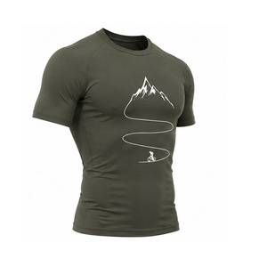 เสื้อยืดบีบรัดกล้ามเนื้อผู้ชาย ระบายอากาศ แห้งเร็ว สำหรับออกกำลังกาย เล่นกีฬา ยืดหยุ่น ใส่สบาย รับผลิตตามสั่ง ขายส่ง ผู้ผลิต OEM - Product Image 6