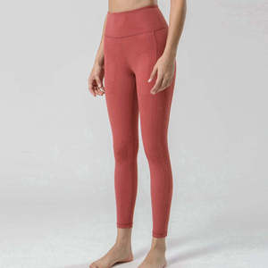 Wholesale <b>Pockets</b> Mid Waist Quick Dry Breathable Women <b>Leggings</b> Workout Running Fitness Women <b>Legging</b> - Product Image 2