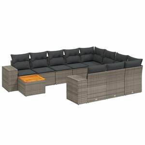 Conjunto de Sofás Modulares Grandes de Ratán PE Gris para Jardín, Colección Premium de Muebles Modulares para Exteriores - Product Image 2
