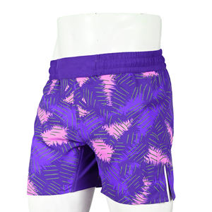 Shorts Deportivos Ajustados para Mujer, Color Morado con Estampado, Material Elástico de Spandex y Poliéster, Corte Corto, Ropa de Combate - Product Image 5