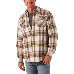 Veste Chemise Unisexe en Toile Doublée Polaire Coton Chaud avec Col Montant et Logo Personnalisé Sherpa, Style Streetwear à Carreaux - Product Image 3