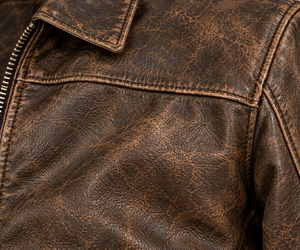 Men's <b>Vintage</b> Genuine Leather <b>Jacket</b> Washed Brown Cafe Racer <b>Biker</b> Coat Custom Embossed Logo Streetwear Fashion Outerwear Luxury - Product Image 5