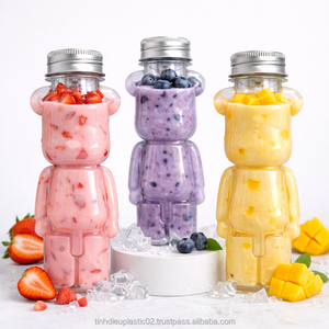 400ml Tall Bear PET Plastic <b>Bottle</b> with Screw Lid for Carbonated Beverages for Bubble Tea Export to Asia Europe America - Product Image 5