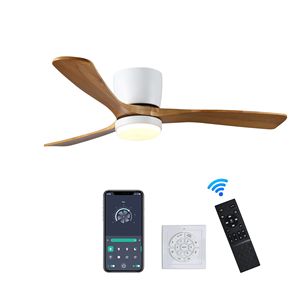 Ventilatore da soffitto moderno da 42 pollici in legno a incasso con luci e telecomando, 6 velocità, reversibile, DC, Smart, a basso profilo - Product Image 3