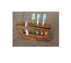 Wooden tooth Brush Holder natural Wooden Color For <b>Bathroom</b> Storage With Easy To Clean Smooth Surface Design - Product Image 5