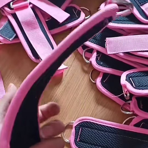 Correas de Tobillo Ajustables para Máquinas de Cable, Color Negro y Rosa, Correa de Tobillo Acolchada de Neopreno para Gimnasio - Product Image 3
