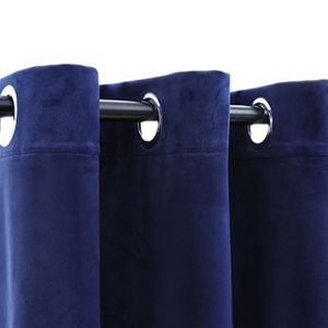 Blu Navy 37 "x 63" tende oscuranti in velluto con anelli Set 2 pezzi - Product Image 2