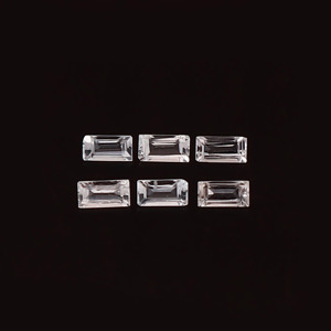 Natural White Topaz 6X12mm Baguette Cut Faceted Calibrated Loose Gemstone Certified Stone For Jewelry Making Wholesale Supplier - Product Image 1