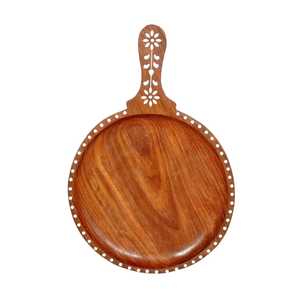 Plato de madera para pizza de alta calidad personalizado al por mayor con mango plato de madera para carne a bajo precio - Product Image 1