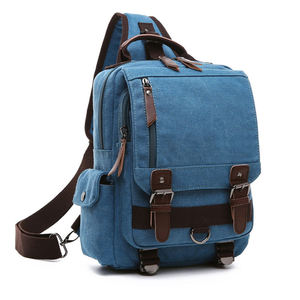 <b>Canvas</b> Unisex <b>Backpack</b> Vintage Style Softback Arcuate Shoulder Strap Durable Zipper Closure Casual Daily Use - Product Image 6