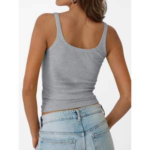 2025 FOXA, camisola de tirantes finos acanalados de verano para mujer, camisetas sin mangas Queen con espalda cruzada de entrenamiento transpirable, ropa para salir - Product Image 3