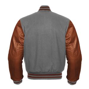 Blouson universitaire d'hiver personnalisé de haute qualité pour homme avec manches en cuir, grande taille, doudoune matelassée, blouson universitaire en cuir 2026 - Product Image 4