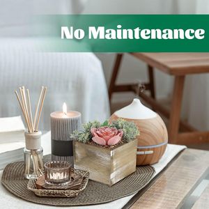 Set di 2 Piante Grasse Artificiali in Vasi di Legno con Fiori Rosa per Decorazione Bagno Stile Fattoria, Piante Verdi Decorative da Interno - Product Image 5