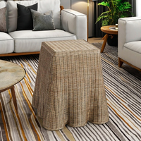 Table d'appoint en rotin festonné de haute qualité au design moderne, table basse, mobilier de maison pour salon, taille personnalisée, emballage inclus