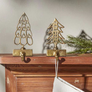 Hot Sale Wood Base Aluminium Top Christmas <b>Stocking</b> <b>Holder</b> For Hanging Decorative Use Xmas <b>Stocking</b> <b>Holder</b> With Silver Tree Top - Product Image 6