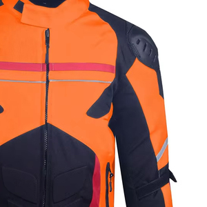 Chaqueta de Motocicleta para Hombre, de PU, Resistente al Viento, con Bloques de Color, Cuello Alto, Chaqueta Protectora para Motociclistas - Product Image 3