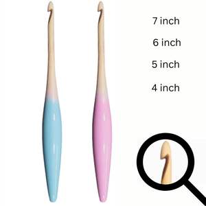 Ergonomic Wooden Hand Crochet Hook Knitting Tools <b>Needlework</b> Grip Colorful Fashionable - Product Image 1
