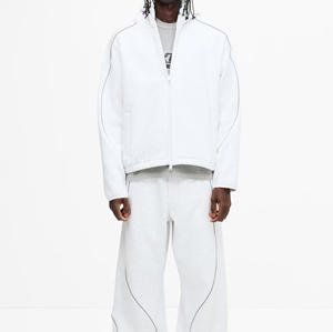 Sudadera con capucha de moda para hombre con cremallera, tejido de jersey lavado, ecológica, transpirable, cálida, de forro polar, estilo urbano. - Product Image 2