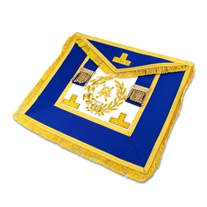 Tablier de grand officier de la franc-maçonnerie, tablier de gardien de charité en tenue complète, tablier à franges dorées, tablier brodé à la main - Product Image 2