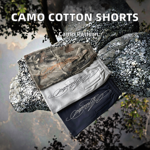 Pantalones Cortos Deportivos de Felpa Francesa Gruesa, Lavados a Medida, Suaves, 100% Algodón, Estilo Urbano, Bordado 3D, Cintura Elástica, Camuflaje - Product Image 3