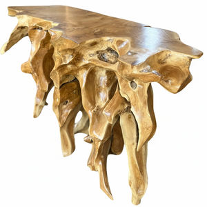 Table console en racine de teck massif, style rustique naturel, best-seller, table d'entrée en racine de teck Dhifa, forme exotique, pour hall d'hôtel de luxe - Product Image 4