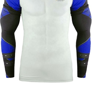 5 Sports Sports Men's Compression Shirt Blue Black White Long Sleeve Fitted Moisture Wicking MMA Workout <b>Top</b> - Product Image 3