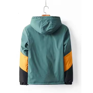 Sudadera Casual de Invierno para Hombre con Cuello Alto y Cremallera de Cuarto, Bloques de Color Sólido, Forro Polar de Poliéster, Resistente al Viento, con Logotipo Frontal - Product Image 2