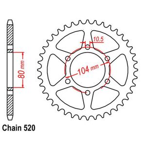 Pignon arrière de moto pour CF Moto 650 GT (CF650 8F) Kawasaki 400 Ninja R Japon Pignon de moto et ensemble de chaîne