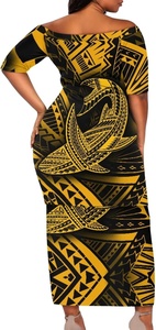 Vestidos Puletasi Samoanos Personalizados al por Mayor para Mujer, Vestido Casual con Estampado Tribal Polinesio, Fabricante OEM, Proveedor Mayorista - Product Image 2