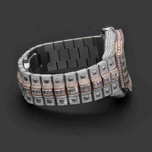 Montre de luxe en moissanite la plus vendue avec diamants de clarté VVS, montre personnalisée pour homme avec logo, boîtier carré entièrement serti de diamants, prix de gros - Product Image 4