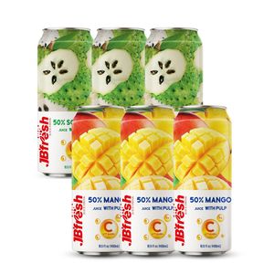 น้ำผลไม้สดพร้อมเยื่อกระดาษจาก jbfresh เสาวรสน้ำผลไม้ฝรั่งกระป๋อง330มล. ขายส่งโรงงานเครื่องดื่มเวียดนาม - Product Image 3