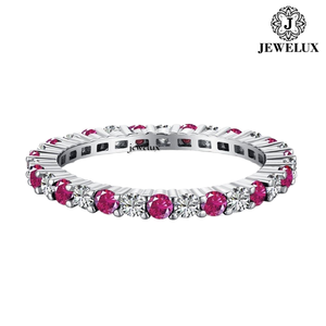 แหวนเงินแท้ 925 ยูนิเซ็กซ์ Jewelux ประดับไพลินและทับทิมแบบฝังช่อง สไตล์คลาสสิก จากซัพพลายเออร์อินเดีย - Product Image 4