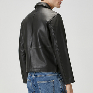 Chaqueta de cuero de alta calidad para hombre, color y tallas personalizadas, cuero genuino, elegante, de manga larga - Product Image 4