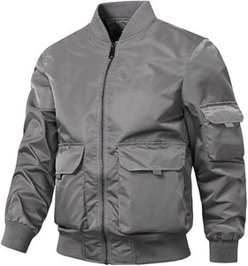 Chaqueta Bomber para Hombre, Nueva, Moderna y Ecológica, de Alta Calidad, con Cuello en V, Resistente al Viento, Transpirable, para Invierno, con Logotipo Frontal - Product Image 4