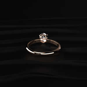 Anillo Solitario Ovalado de Moissanita de 1.00 Quilates con Banda Delgada de 1.5mm en Oro Rosa de 18K para Suministro al por Mayor, Joyería de Boda para Inventario de Joyerías - Product Image 3