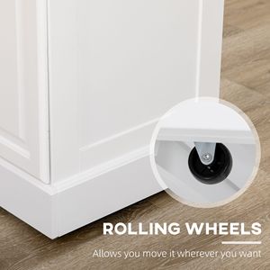 Carrello da Cucina Moderno in Rovere/Legno Effetto Marmo/MDF Bianco con Ruote, Cassetti e Design Ecologico - Product Image 6