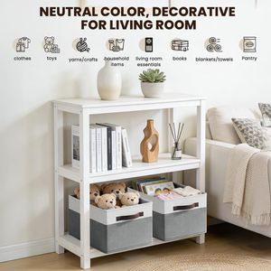 Lot de 4 grands paniers de rangement en tissu avec poignées pour l'organisation de la maison, paniers en tissu pour étagères, organisateurs - Product Image 5