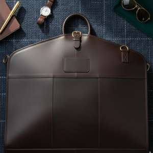 Handmade Genuine Leather Suit Carrier <b>Heavy</b>-<b>Duty</b> Garment Bag <b>Zipper</b> for Casual Simple Travel Wholesale Business Luggage - Product Image 3