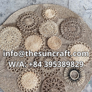 Sun-Dried Seagrass <b>Table</b> <b>Mats</b> <b>Round</b> Woven Straw Placemats Natural Wicker Chargers for Authentic Organic Feel - Product Image 4