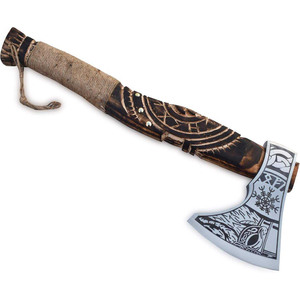 ขวานเหล็กดามัสกัส ด้ามไม้แอช ยี่ห้อ Steel Craft International Tomahawks คุณภาพสูง เกรดอุตสาหกรรม สำหรับตั้งแคมป์และล่าสัตว์ มีจำหน่ายแล้ว - Product Image 1