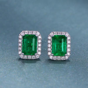 Boucles d'oreilles en diamant naturel taille brillant rond, plaqué or rose, style luxueux, cadeau de mariage pour femme, bijoux de fête, certifiées IGI - Product Image 1