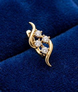 ต่างหูห่วงเพชรทองคำแท้14K 18K – เพรชเจียระไนทรงกลมเปล่งประกายดีไซน์หรูหราเหมาะสำหรับสวมใส่ประจำวันต่างหูเม็ดเดี่ยวต่างหูห่วงแบบห้อย - Product Image 2