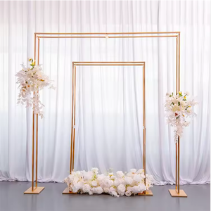 Gold Metal Wedding <b>Backdrop</b> Arch Frame Rectangular Flower <b>Stand</b> for Stage Event Ceremony Decoration Display - Product Image 1