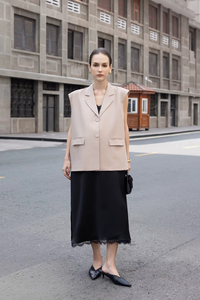 Breathable Solid Front Woven V-neck Single Button Regular 78% Polyester 18% Rayon 4% Spandex Woolen Hand Embroidery Women's - Product Image 5