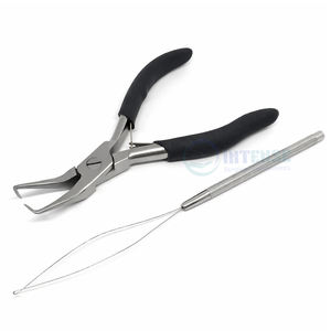 Pince à épiler pour extensions de cheveux en acier inoxydable de 5 pouces avec poignée noire, outil professionnel pour cheveux, durable - Product Image 6