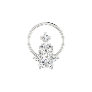 AJRETAIL 0.13 Carat Natural Diamond Brilliant Cut 14K Gold Ethnic Flower Design Nose Pin HI Color VS-SI Fine Piercing Jewelry - Product Image 3