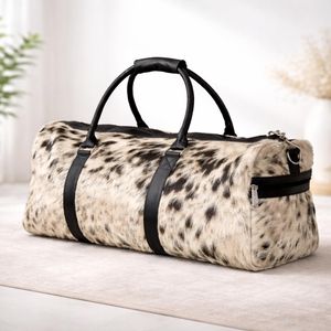 Genuine cowhide leather hair travel bags bulk supplier custom logo OEM manufacturer premium quality export <b>luggage</b> bags for sale - Product Image 2