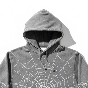 Sudadera con Capucha de Alta Calidad, Sudadera Personalizada con Estampado Puff, Sudadera de Forro Polar con Diseño de Telaraña para Hombre, Conjuntos Deportivos al por Mayor, Proveedores de Ropa Urbana - Product Image 3