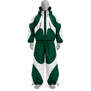 Conjunto Deportivo de Nylon Ligero y Resistente al Viento, Talla Grande, Unisex, Chaqueta con Cremallera y Pantalones, 2 Piezas - Product Image 2